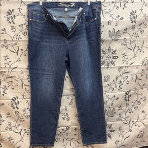 Seven7 Dark Blue Straight Leg Women's Jeans